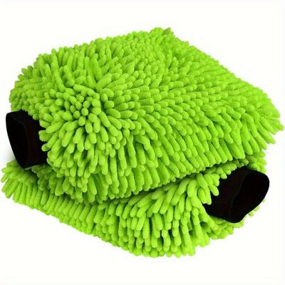 1pcs Car Wash Ultra-Fine Fiber Gloves Ultra-Fine Fiber Washing Gloves for Car Wash Brush Blue/Green