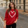 Valentinstag Sweatshirt für Damen Liebesherz Grafik Pullover Rundhalsausschnitt Oberteile Herbst Lässige Langarmshirts