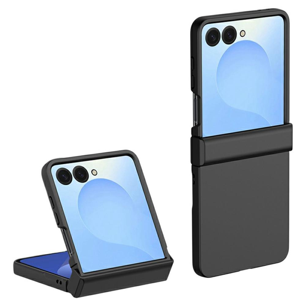 For Samsung Galaxy Z Flip7 5G Case Hinge Protection Skin-Touch PC Phone Cover - Black