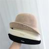 Women's Summer French Semi-Upturned Pearl Fisherman Hat Fashionable Basin Hat Hollow out Breathable Sun Hat