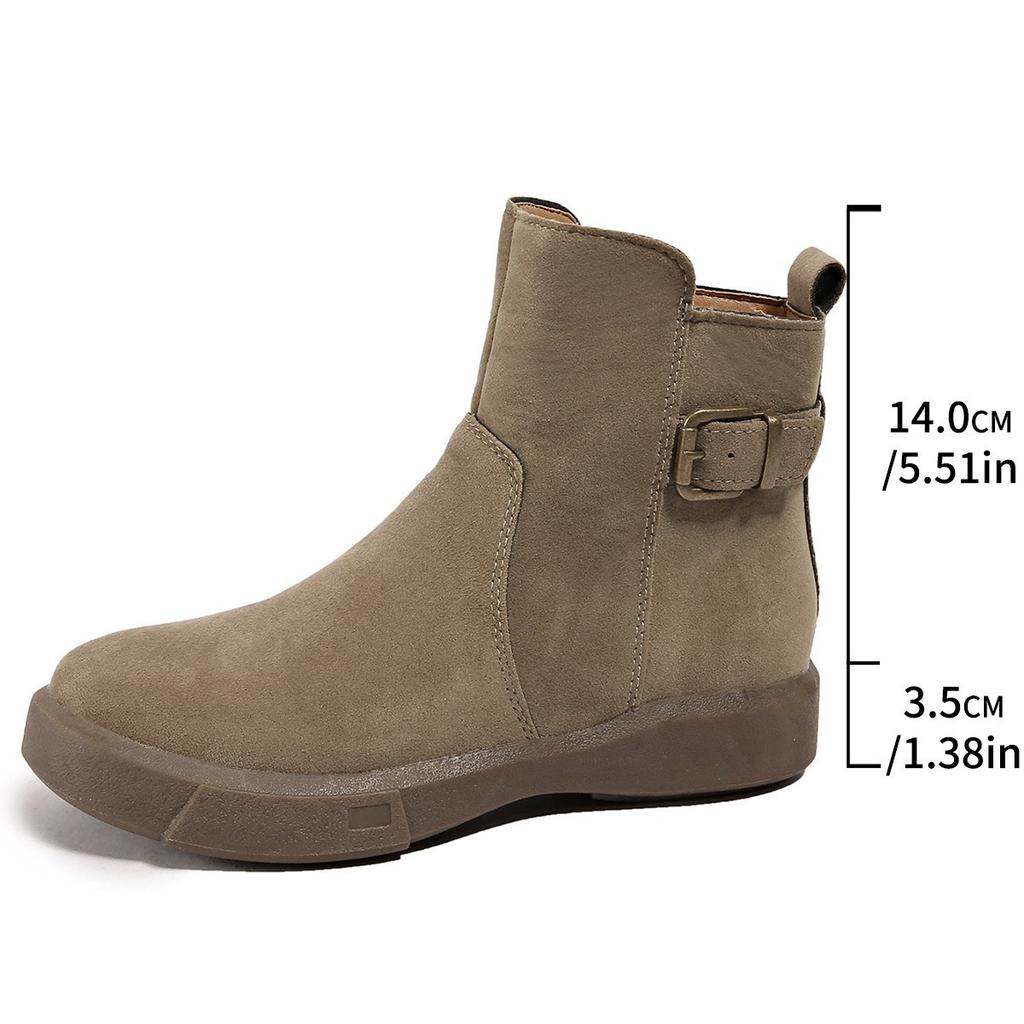 Side Zipper Foreign Trade Platform Short Boots Women's Spot Large Size Retro Belt Buckle Martin Boots 2025 Autumn New