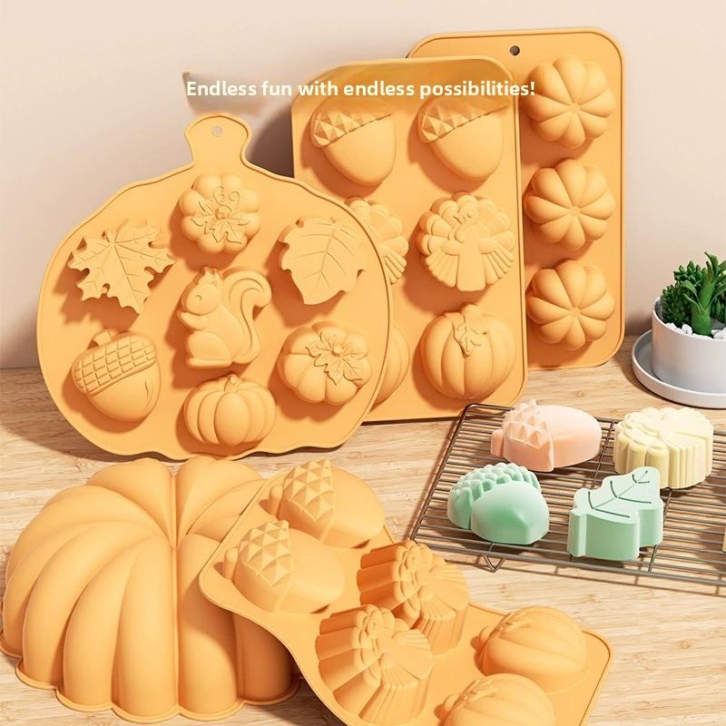 Molde de silicona para pasteles de Halloween, 6 cavidades, diseño de calabaza, para hornear DIY