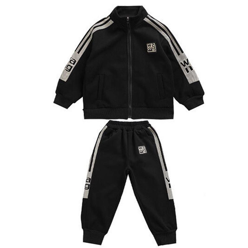 Boys' Plush Cardigan & Sweatpants Set: Stylish Autumn/Winter Sportswear
