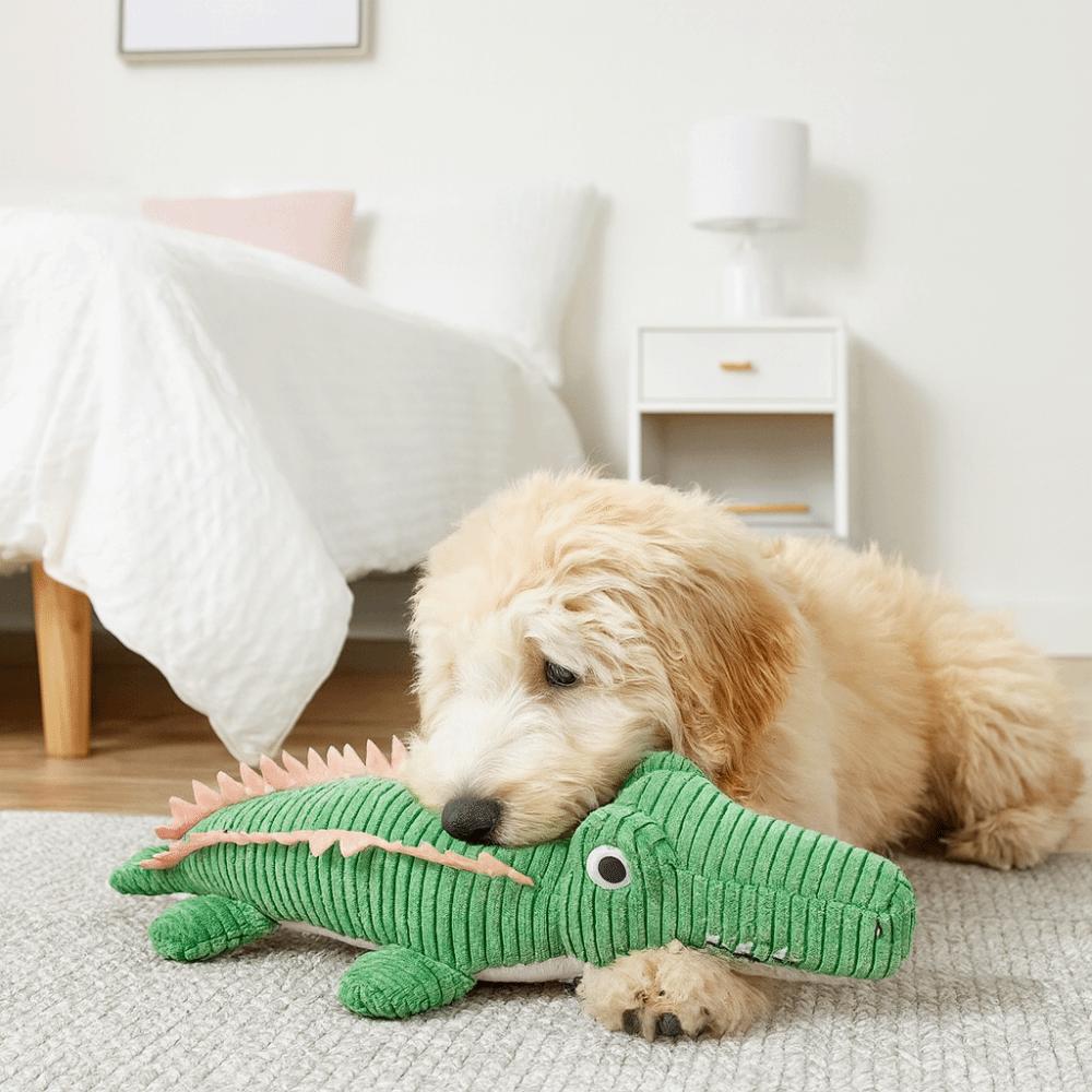Animal Shape Pet Crocodile Toy Cartoon Plush Squeaky Toy Pet Plush Toy  Play Interactive