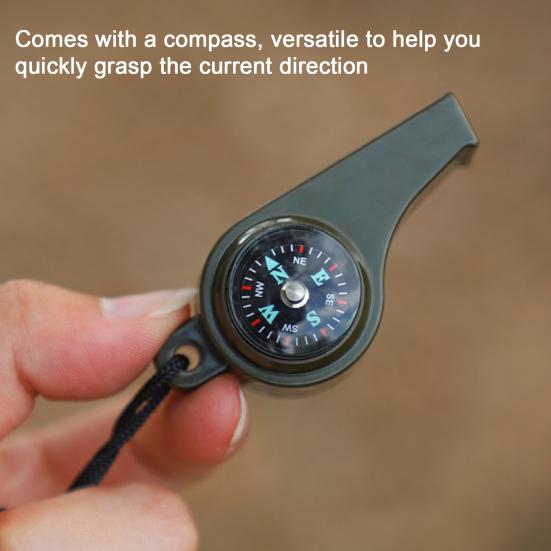 2/4 Stück Notfall-Überlebenspfeifen mit Trageband Lauter Ton Kompakt Tragbar 3-in-1 Notfall