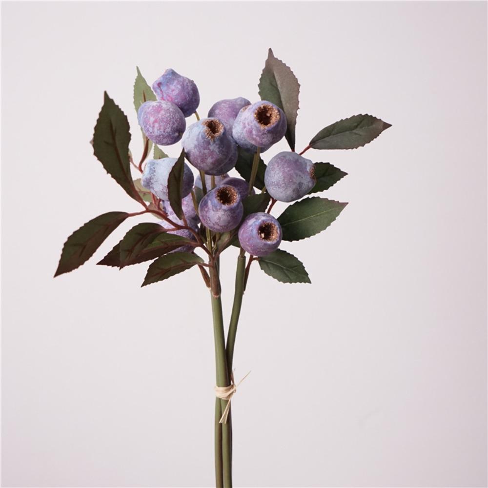 Green Plants Artificial Eucalyptus Berries Plastic Foliage Simulation Gum-nut  Dining Table фиолетовый