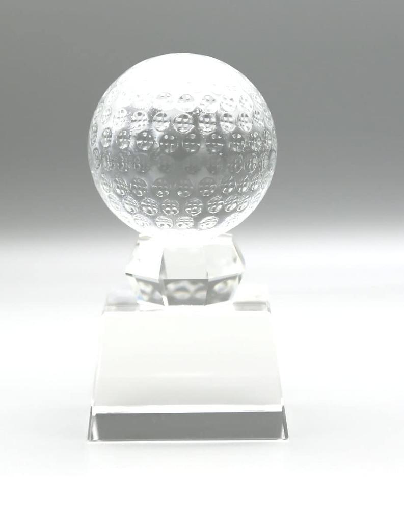 Winning Ball Trophy Crystal with Winning Letter Plate Height 12cm RGW4826C Luxury Authentic (Golf)