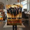 1PC Custom Name Chicago Fire Patterned Flannel Blanket Suitable For All Seasons for Home Decor Warmth and Comfort Gifts Holiday Present