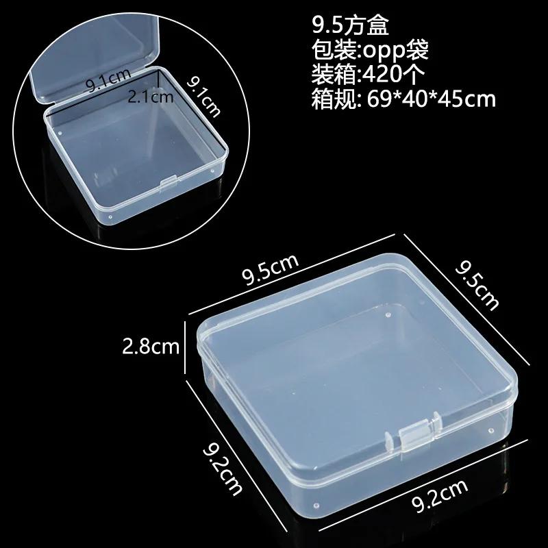 1 Piece Square PP Plastic Box Rectangular Storage Transparent Flip Cover Storage Parts Multifunctional Product Jewelry Packaging
