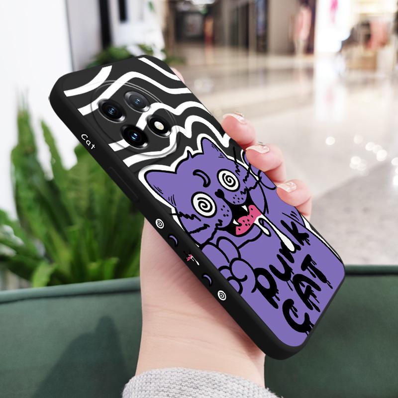 Drunk Cat Phone Case For Oneplus 12 12R 11 11R 10 10R 10T 9R 9RT 9 8T 8 7 7T Pro 5G Liquid Silicone Cover OnePlus 10 Pro