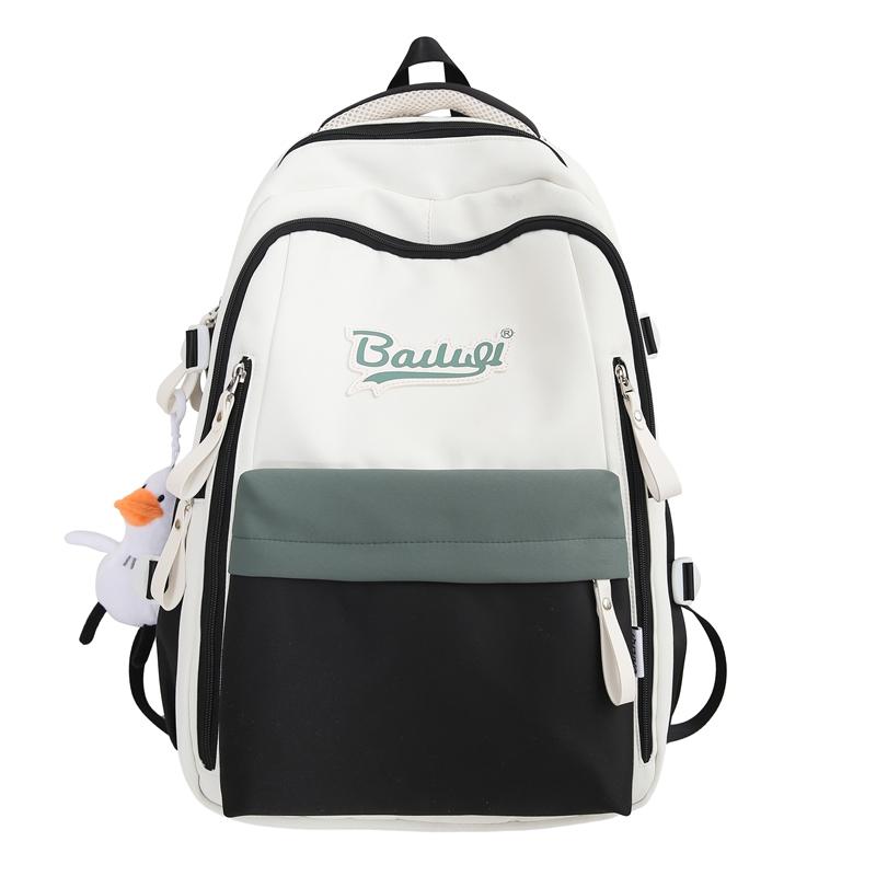 

Рюкзак для студентов большой емкости, контрастный школьный рюкзак для женщин, рюкзак для средней школы чёрный