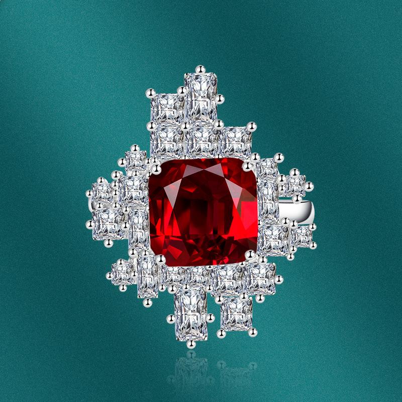 BELLA BOX Geometrische Öffnung Verstellbare Ringe für Damen Zirkon Verlobungsparty Feinschmuck Geschenk