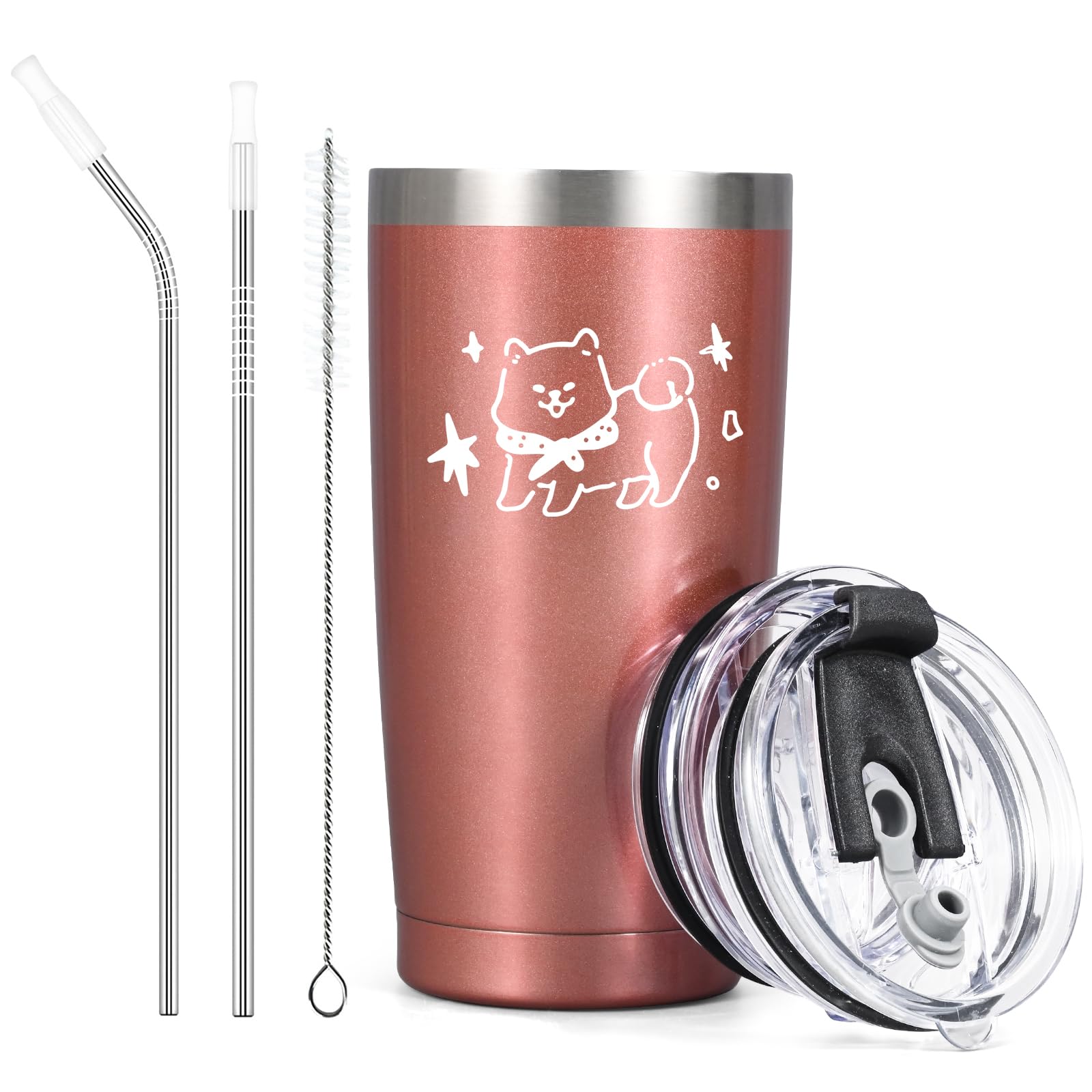 

Livole Сиба-ину Подарки для с Нержавеющая Подарочные Товары, Женщины, Тамблер, Изолированный, Холодный, Крышка, Соломинка, 600 мл, Сталь, Милый, (Розовое золото)