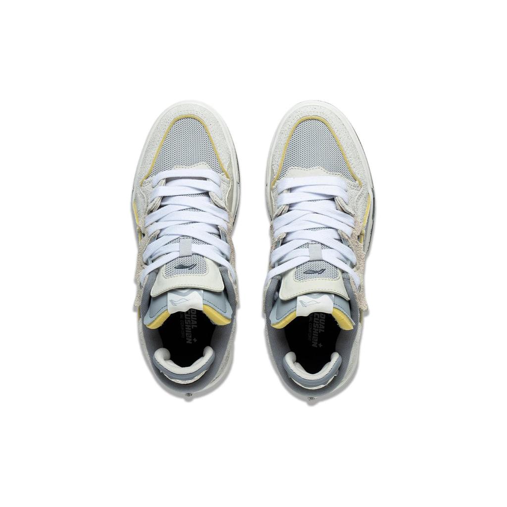 Li Ning Wave Pro Comfortable Non Slip Lightweight Low Top Skateboard Shoes Women's White Gray AECT034-1