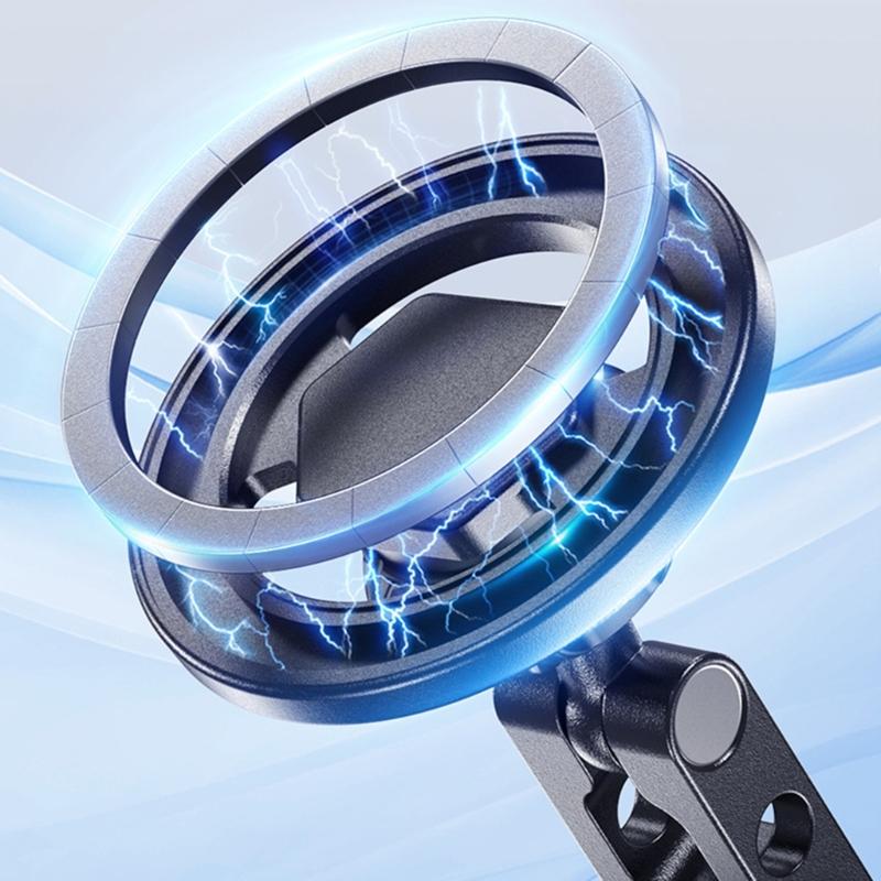Aluminum Magnetic Phone Holder Anti Shake 360 Degree Rotating 1/4inch Screw Mount for Secure Phone Attachment Portable