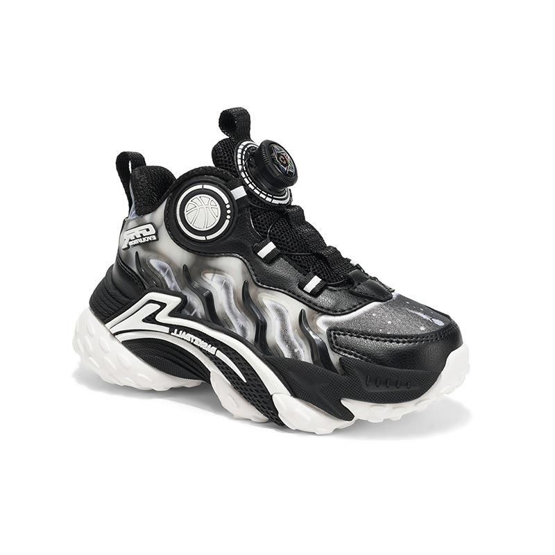 High-Top Basketballschuhe für Kinder - Herbst/Winter 2025 Leder, Drehverschluss, Abriebfeste Laufschuhe