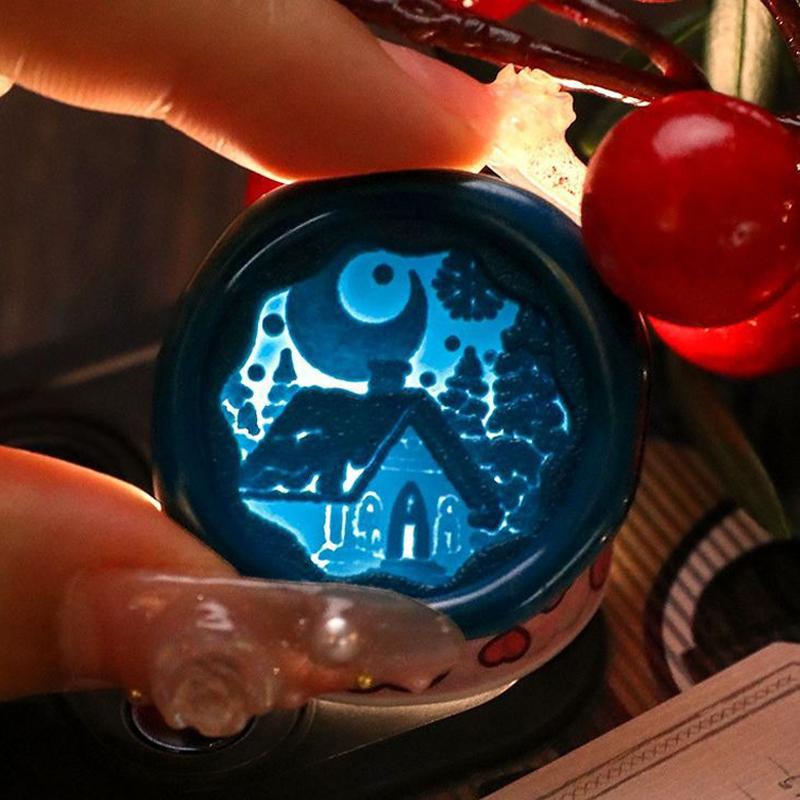 3D Relief Wachssiegel Weihnachtsserie Wachssiegelstempel Retro Weihnachtsmann Schneeflocke DIY Festival Geschenkverpackung Karten Scrapbooking