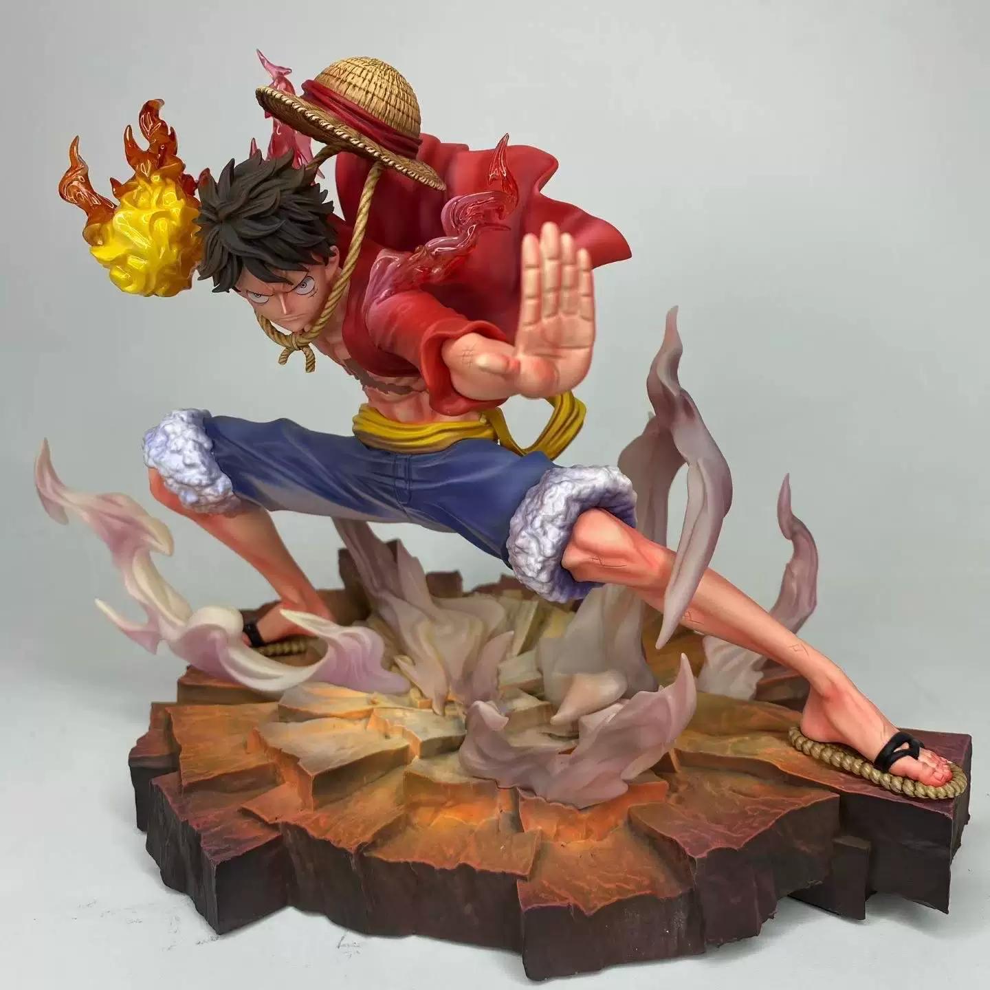 One Piece Gear 2 Monkey D Luffy Figure Fire Fist Luffy Ace Battle Form Anime Figure Desktop Ornament Collectible Model Toy Gifts