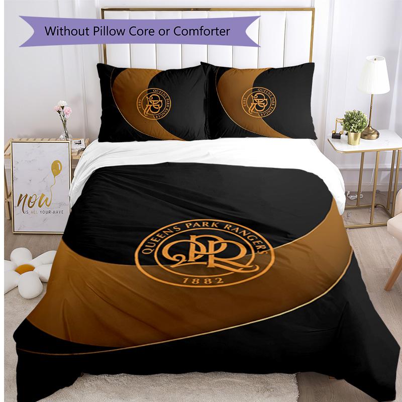 Set Lenzuola Stampato Calcio Queens Park Rangers 3 Pezzi, Comodo Set Copripiumino per Camera da Letto Amico della Pelle