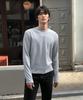 THEY Semi-Crop Ribbed Long Sleeve Round T-Shirt_5 Color