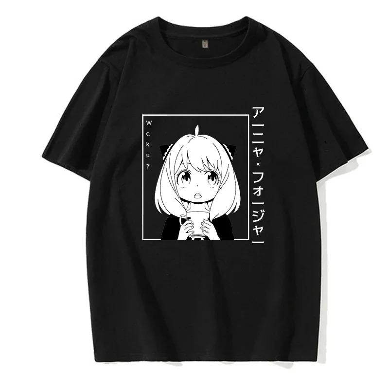 Y2k Shirt Anya Forger Spy X Family Anime T Shirt Kawaii Cartoon Mens_Women Tops Cotton Best Selling Round Neck Comfortable Soft