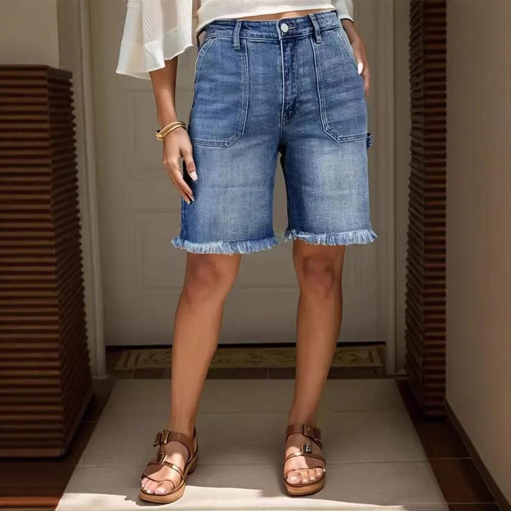 Women's Denim Classic Versatile High Waist Fashionable Shorts