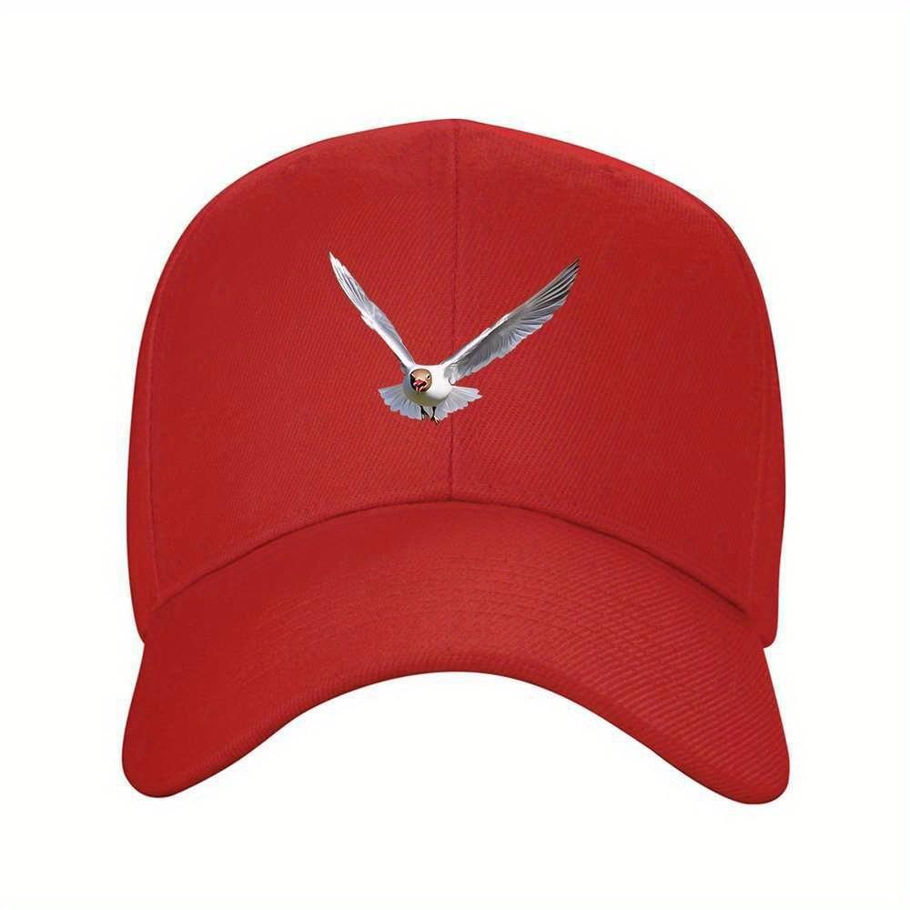 Flying Bird Seagull Print Baseball Cap Adult Unisex Adjustable Outdoor Sports Hat One Size