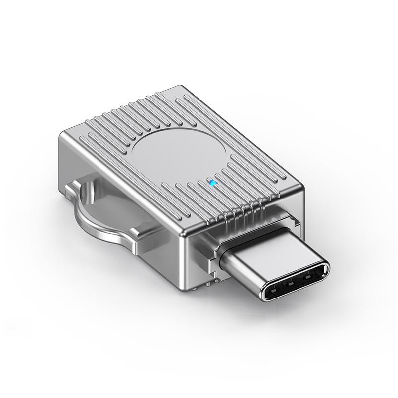 JS-103 USB to Type-C 3.0 Converter High Speed U Disk Zinc Alloy OTG Adapter for Laptop Computer