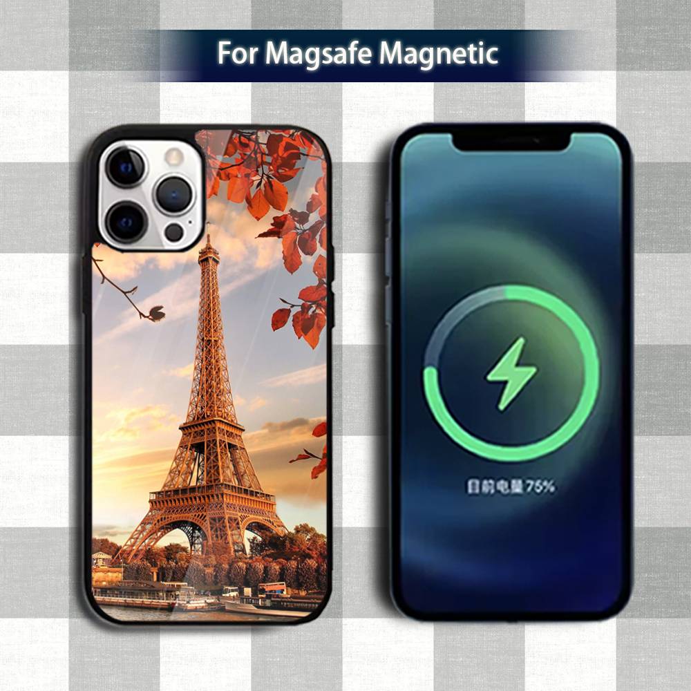 P-Paris Eiffel T-TowerS Art Phone Case For iPhone 13,12,15,17,11,16,14,Pro,Max,Plus,Mini,Magsafe,Magnetic Wireless Charging Case