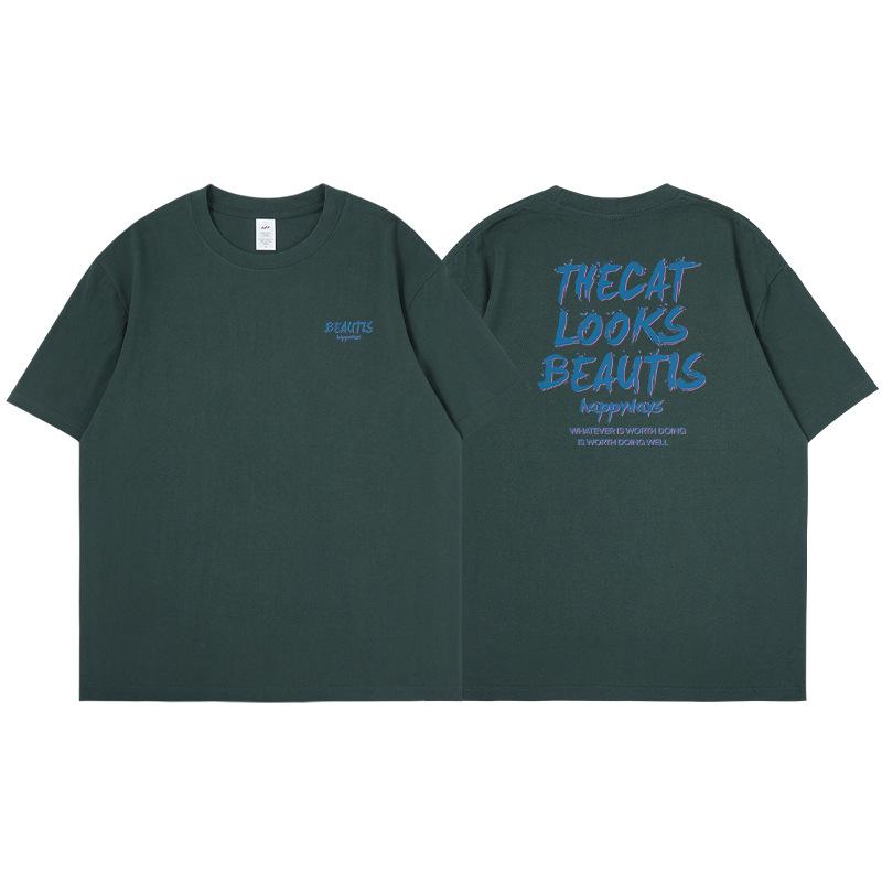 

S1120699 Футболка с короткими рукавами и принтом для подростков, летняя одежда 4XL