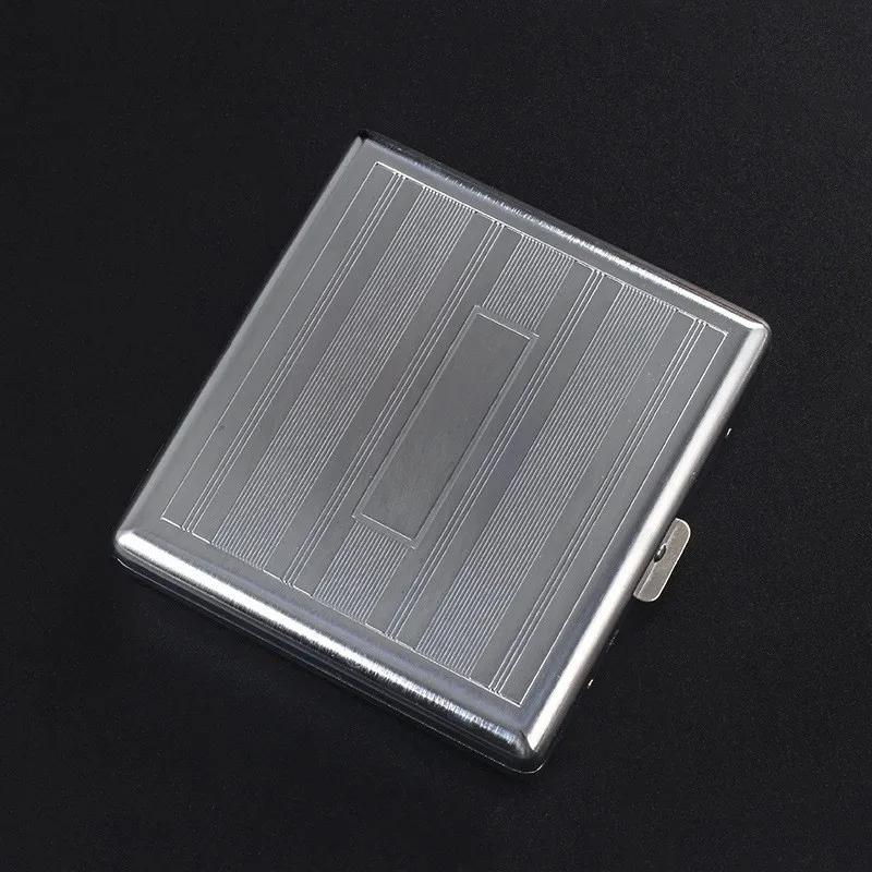 Portable Stainless Steel Metal Cigarette Case Patterned Decorative Cigarette Case Stylish Cigarette Storage Box 20 Cigarettes