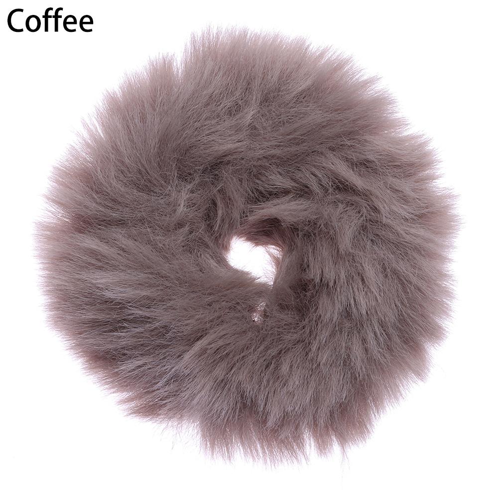 Fashion Women and Girls Hair Bobbles Faux Rabbit Fur Pom Pom Hair Tie Ponytail Holders Elastic  Hair Bands Fur Hair Scrunchies