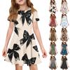 Girl Summer Dress Color & Print Short Sleeve Dress With Pocket Casual Dress Shorts Sleeve Party Dress Easter Day
