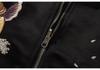Herren Retro Baseballjacke mit Koi & Floralstickerei - Chinesischer Stil B002