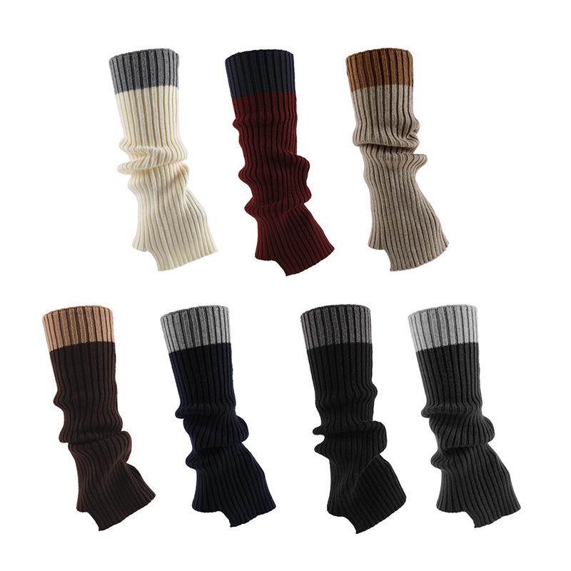 MEIKAN Women's Knee-High Extra Thick Scrunch Socks Y2K Colorblock Leg Warmers