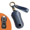 For Porsche Luxury Leather Car Key Cover Macan 718 Cayenne Paramera 911 958 Taycan Car Key Fob Key Outer Ring