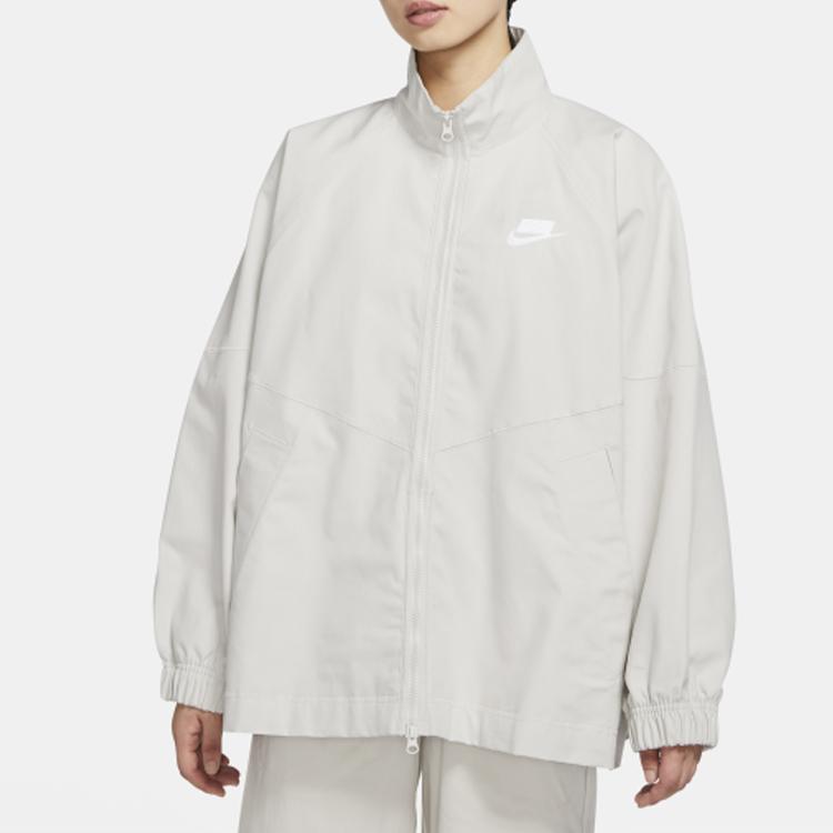 Nike Sportovní tkaná bunda Dámské svrchní oblečení Světle šedá CZ1425-072