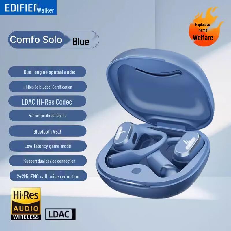 Edifier Comfo Solo Open-Ear True Wireless Bluetooth Sport Headphones