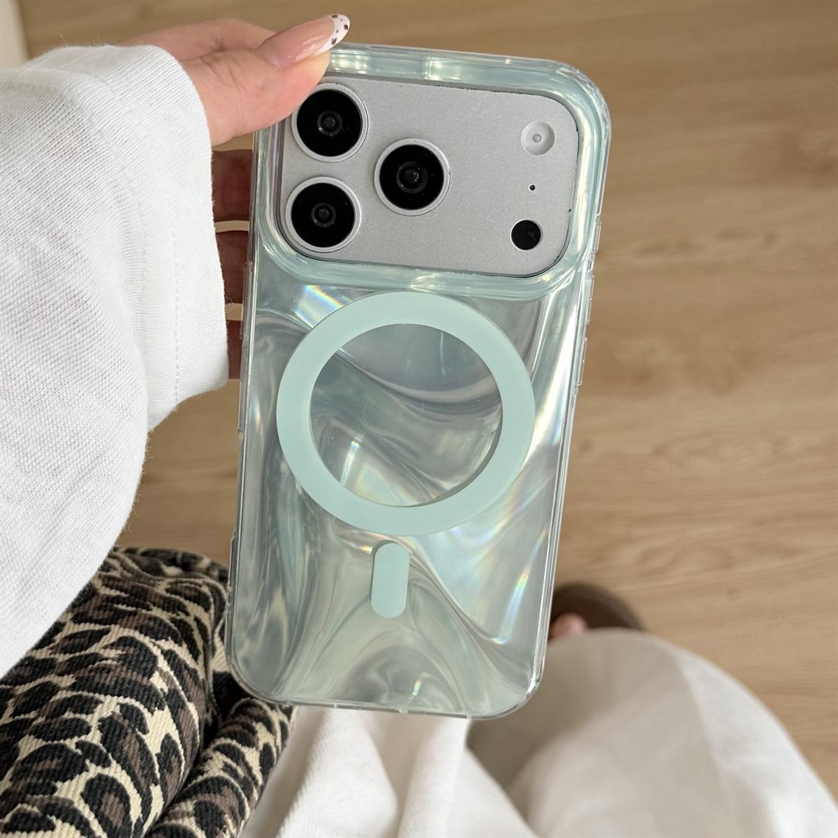 Premium Double-Layer Magnetic Silk iPhone 15 Case, compatible with 17/16 ProMax, Anti-Fall Protection iPhone 17 Pro зелёный