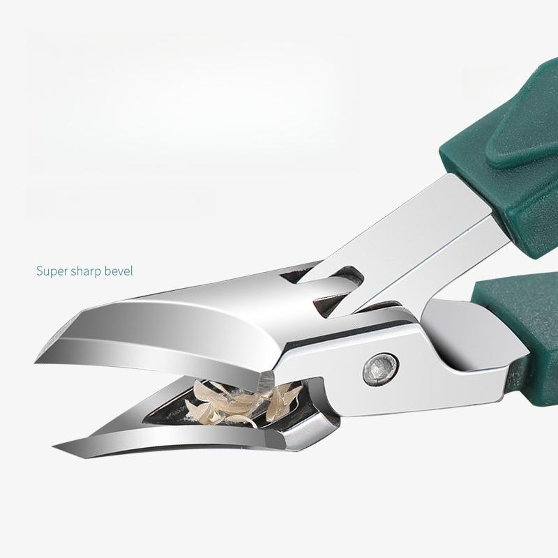 Wide Jaw Nail Clippers For Thick Nails Splash Proof Curved Blade Heavy Duty Toenail Trimmer Stainless Steel