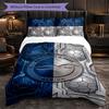 Brighton & Hove Albion Football 3 Piece Bedding Set Soft Duvet Cover Set with Pillowcases Printed Bedroom Decor Set for Home