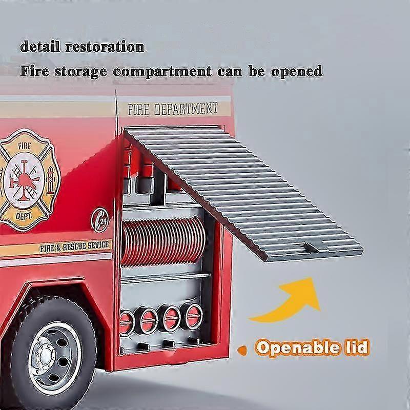 Alloy Fire Truck Model Toy with Simulation Sound for Boys 30cm