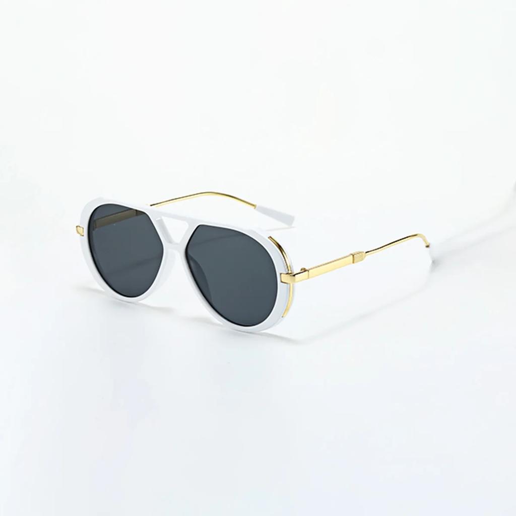 Retro Oval Metal Sunglasses for Women Men Luxury Fashion Brand UV400 Punk Unisex Stylish Shades