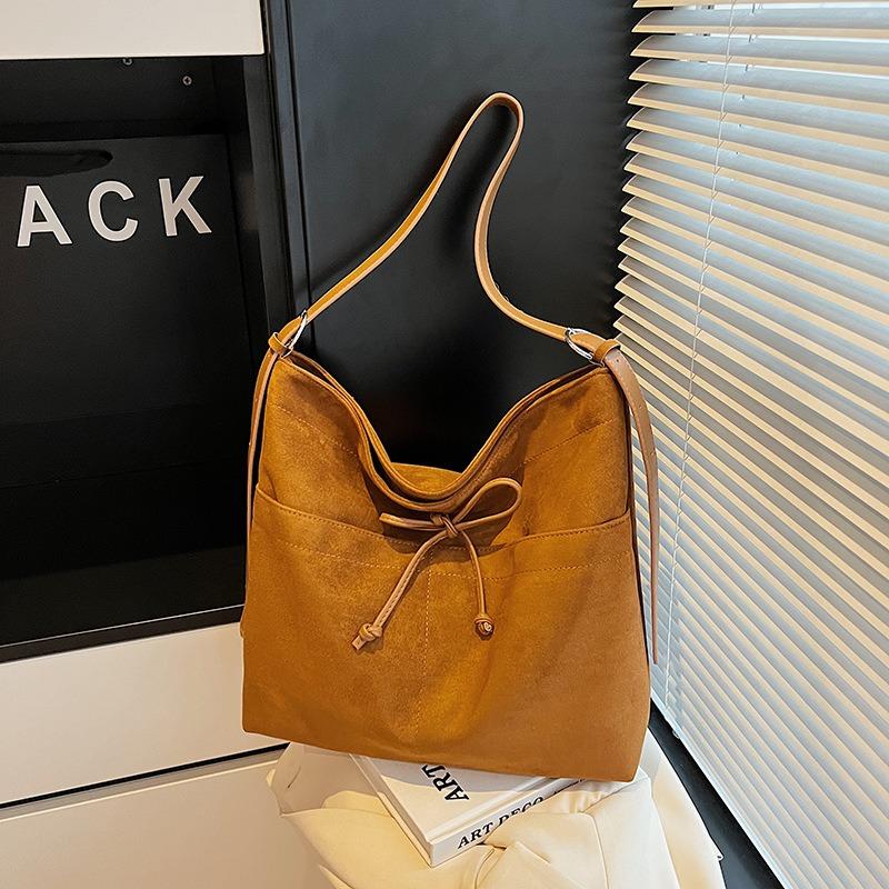 Suede bag women's large-capacity new autumn and winter versatile shoulder messenger bag commuter tote bag
