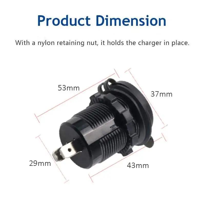 12-24V Universal 4.2A Dual USB Charger Socket Power Outlet With Touch Switch for Car Boat Motorcycle Marine RV