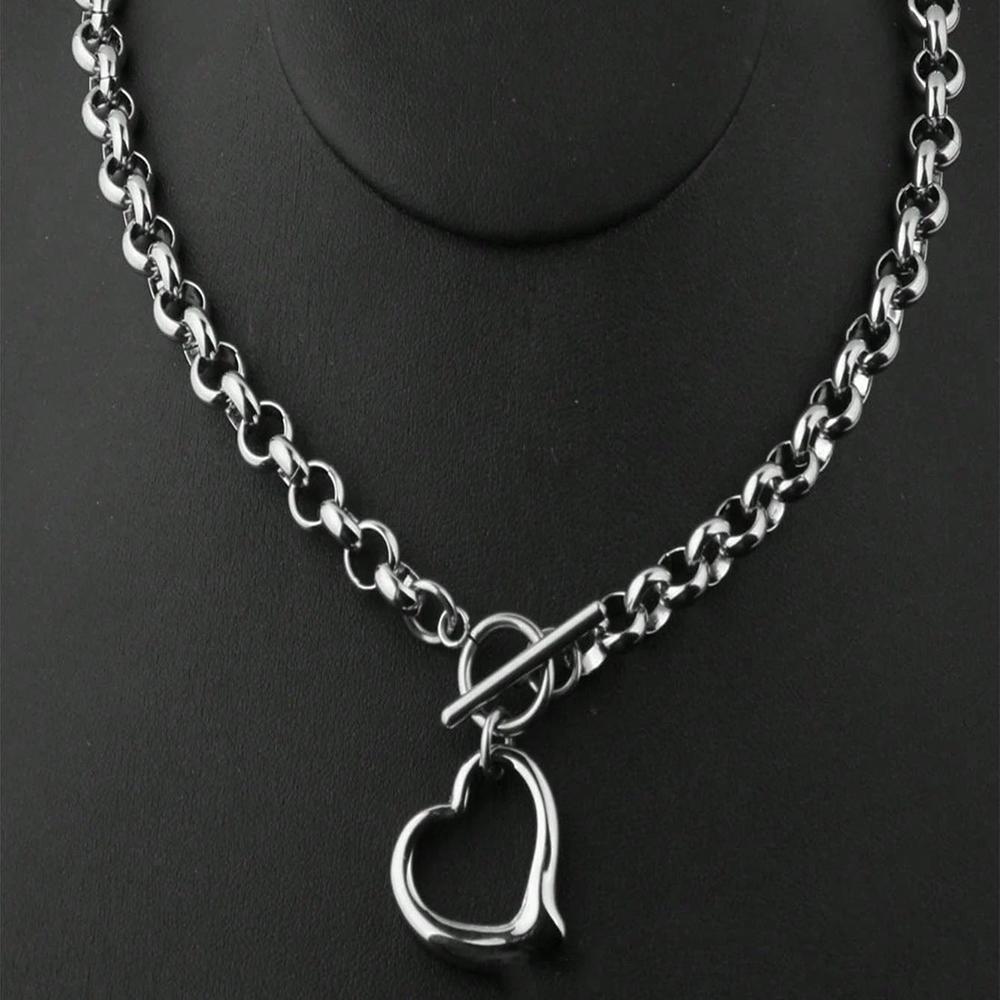 Aomogo Set INS Exquisite Love Fashion Stainless Steel Bracelet Earrings Necklace Pendant Set Women's Daily Goods Party Favors