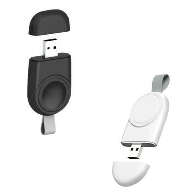 Carregador de Viagem Magnético Portátil para Relógio USB Rápido Carregamento Sem Fio para Relógio Série Completa Branco/Preto