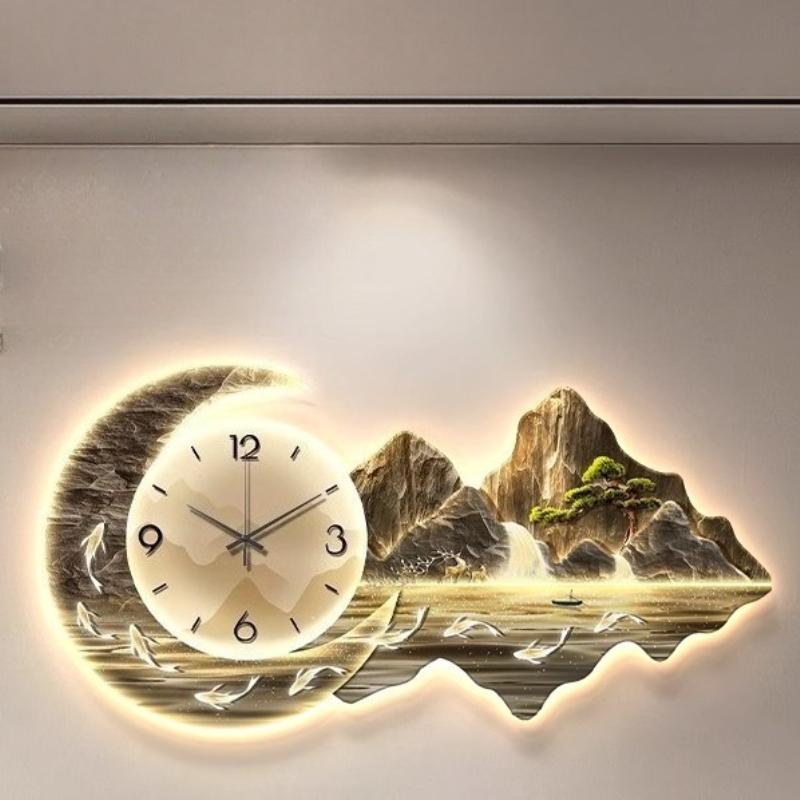 Light Designer Wall Clock Yellow European Light Luxury Fashion Design Wall Clock Hands Silent Classic Reloj De Pared Home Decor