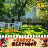 Happy Birthday Dachshund Dog Banner, Dog Motif Design, Polyester Outdoor Indoor Celebration Decoration