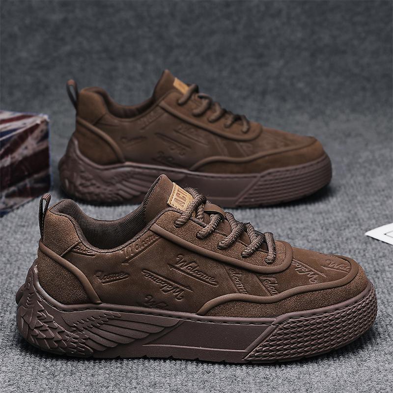 D Autumn and Winter New Street Fashion Retro Youth Sports and Leisure Men's Shoes Board Shoes, Black